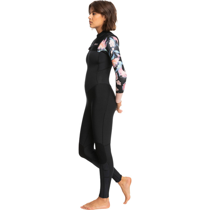 2024 Roxy Mujer Swell Series 3/2mm Chest Zip Gbs Neopreno ERJW103122 - Anthracite Paradise